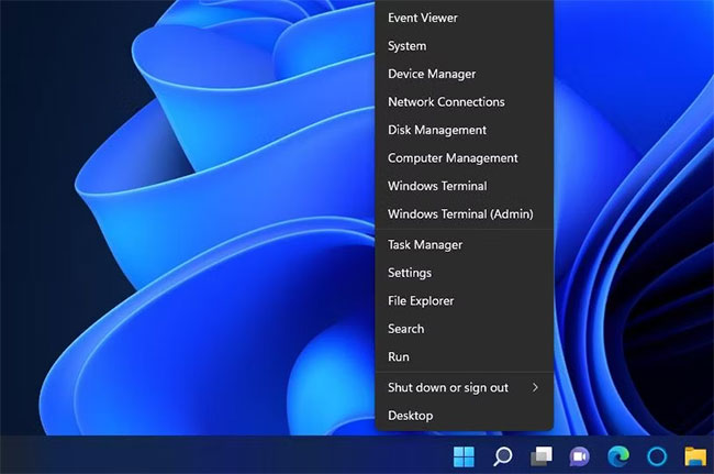 Hiển thị desktop bằng menu Power User