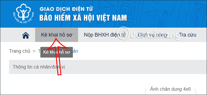 Kê khai hồ sơ trên Cổng BHXH 