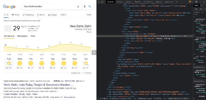Bạn cần kiểm tra phần tử để tìm ID của phẩn từ HTML mà bạn muốn trích xuất dữ liệu