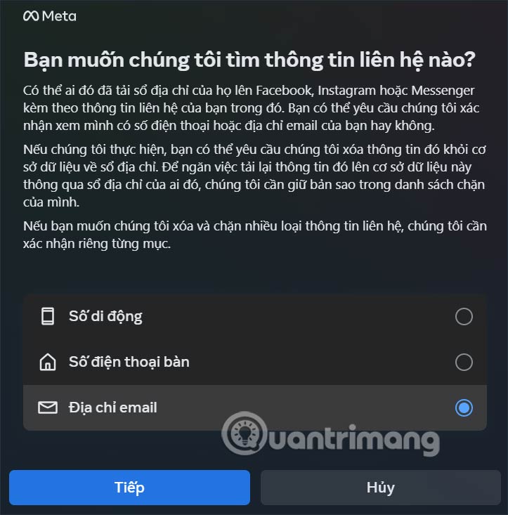 Chọn nội dung muốn kiểm tra