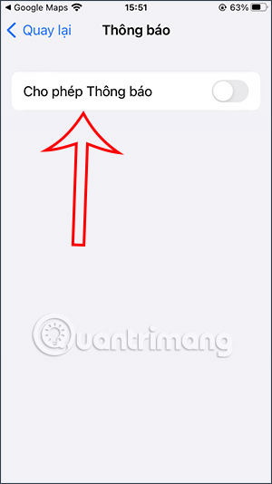 Bật thông báo cho Google Maps