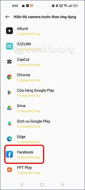 Chọn ứng dụng bỏ tai thỏ