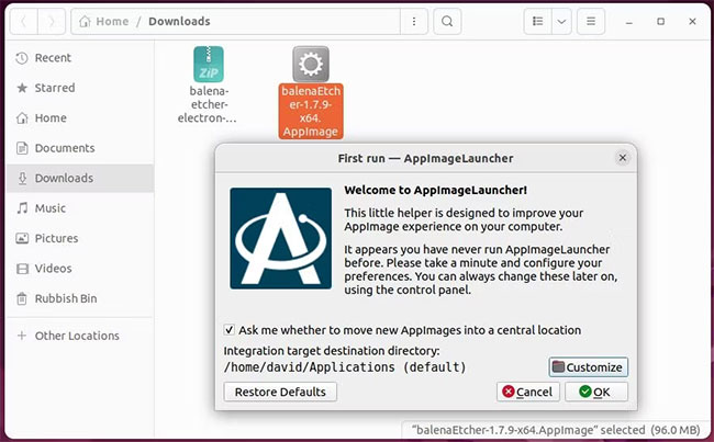 Cách thêm các AppImage vào menu hệ thống Linux