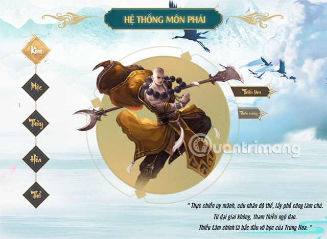 Hệ thống môn phái phong phú và đa dạng