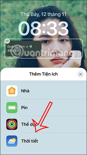 Xem widget thời tiết