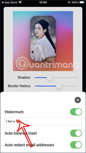 Nhập xong watermark cho ảnh