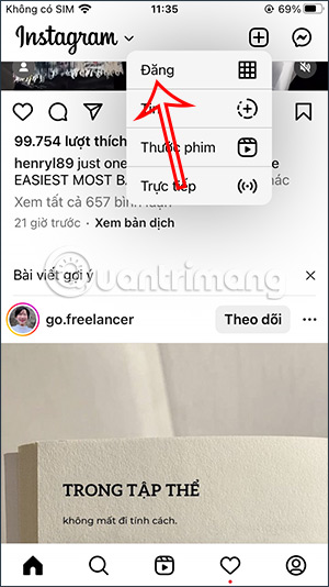 Đăng ảnh trên Instagram