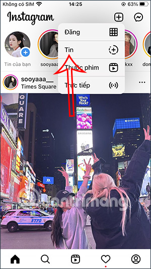 Chọn đăng Story Instagram
