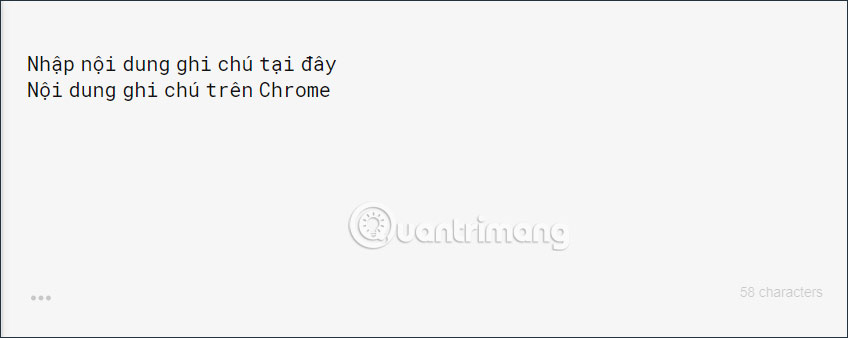 Nhập nội dung ghi chú trên Chrome