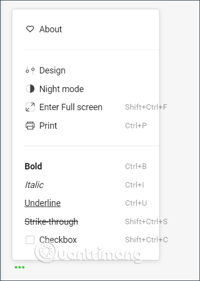 Định dạng nội dung ghi chú trên Chrome