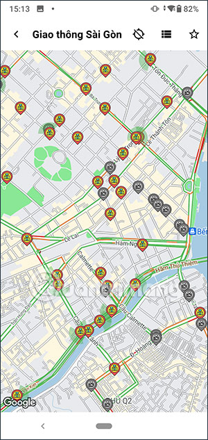 Theo dõi bản đồ camera trên Giao Thông Sài Gòn Camera
