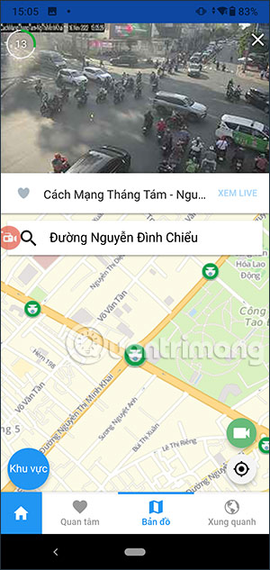 Bản đồ giao thông trên ứng dụng TTGT Tp Hồ Chí Minh