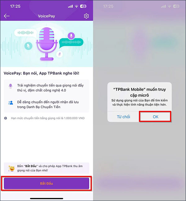 Dùng VoicePay TPBank