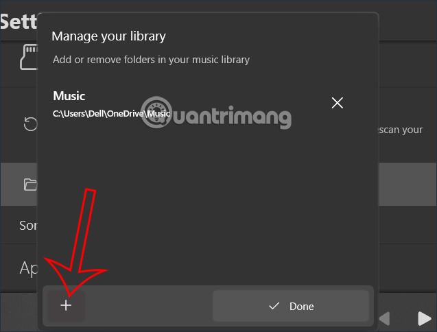 Thêm thư mục nhạc vào Audictive Music