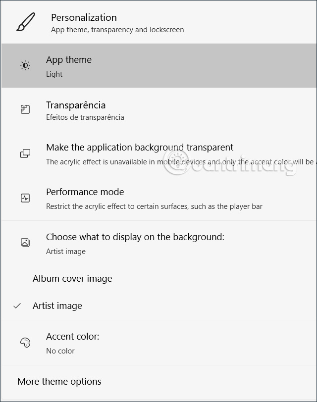 Chỉnh giao diện Audictive Music