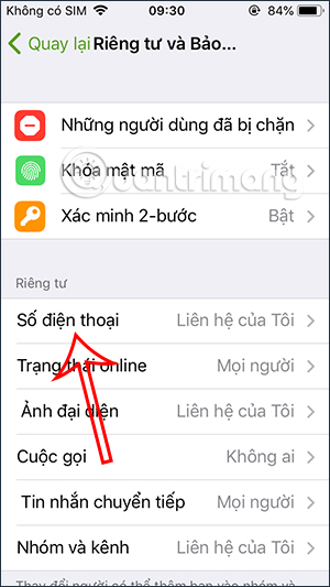 Chỉnh sửa số điện thoại trong Telegram