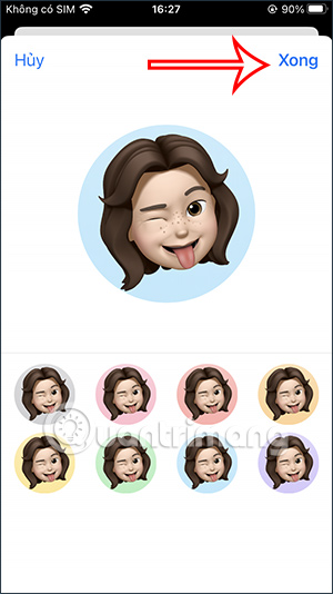 Chọn màu nền memoji