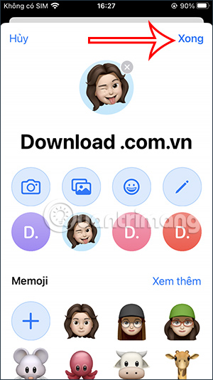 Lưu memoji