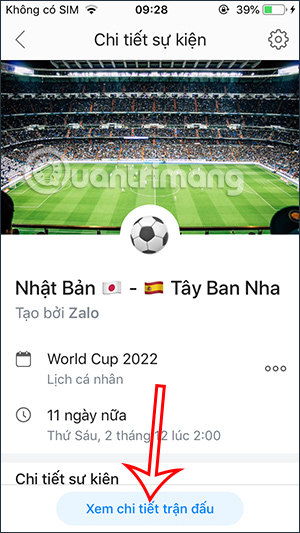Xem chi tiết trận đấu