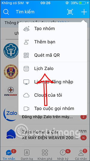 Lịch Zalo
