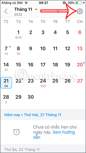 Cài đặt lịch Zalo