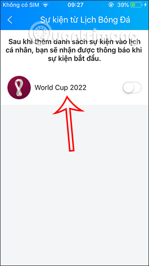 Lịch World Cup 2022 trên Zalo