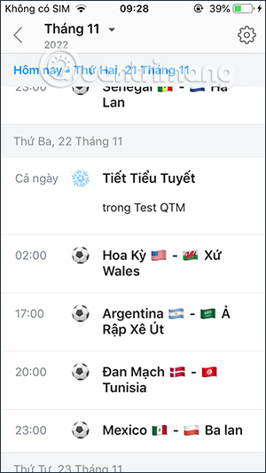 Lịch thi đấu World Cup 2022