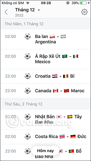 Xem lịch thi đấu World Cup 2022 Zalo