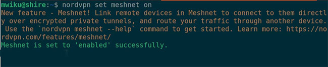 Bật Meshnet trên Ubuntu