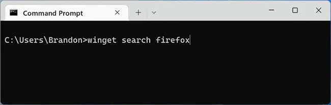 Windows Package Manager tìm gói Firefox
