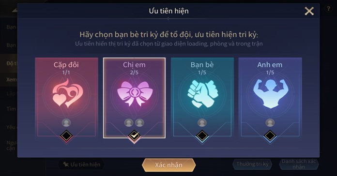 Hướng dẫn cách sử dụng hệ thống tri kỷ Liên Quân