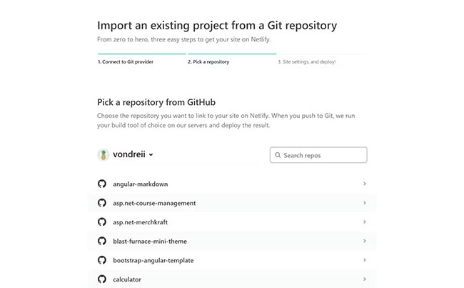 Danh sách các kho lưu trữ GitHub hiện có mà bạn có thể host