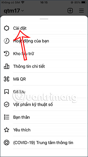 Cài đặt tài khoản Instagram