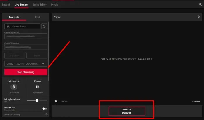 “Now Live” bên dưới bản xem trước