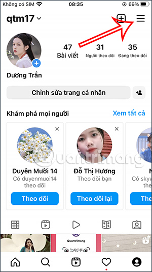 Tùy chỉnh tài khoản Instagram cá nhân