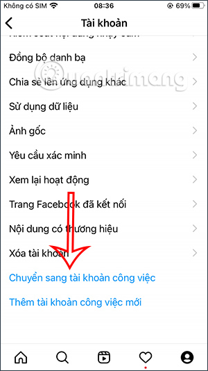 Chuyển sang tài khoản Instagram doanh nghiệp
