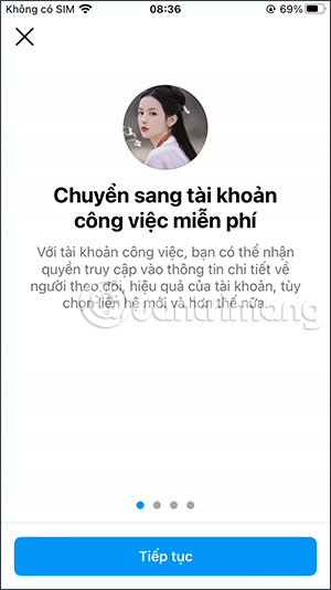 Thông báo tài khoản Instagram doanh nghiệp