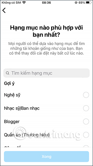 Loại tài khoản Instagram doanh nghiệp
