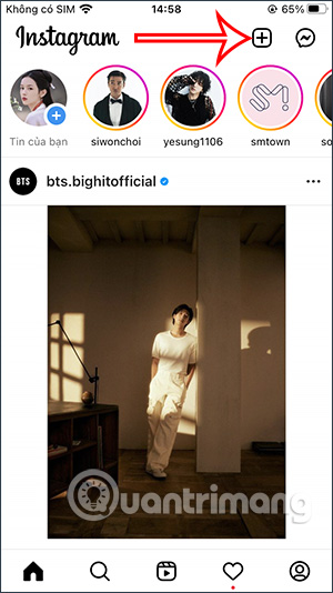 Giao diện Instagram