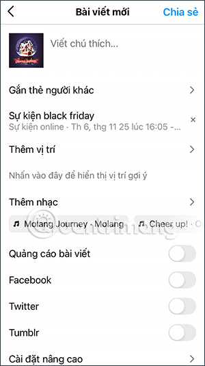 Tùy chỉnh đăng trên Instagram