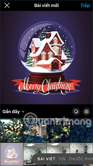 Giao diện chọn bài đăng Instagram