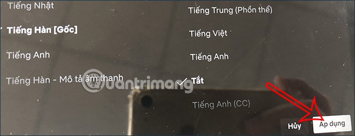 Tắt phụ đề ngôn ngữ video Netflix