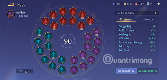 Bảng ngọc cho Quillen mùa 24