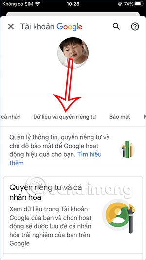 Dữ liệu riêng tư trên iPhone
