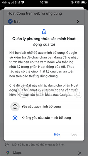 Yêu cầu bảo mật Google trên iPhone