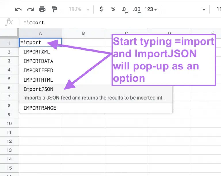 Nhập công thức JSON