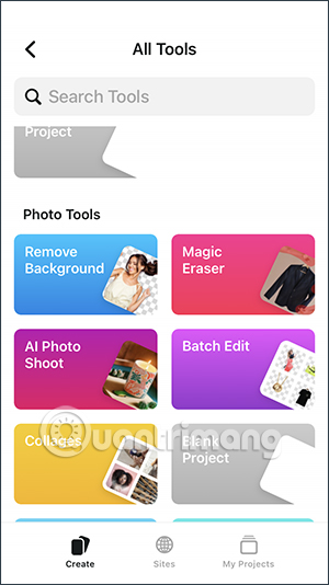 Công cụ chỉnh sửa trên Pixelcut