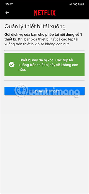 Xóa dữ liệu thiết bị tải xuống Netflix