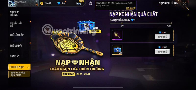 nap ff trong game