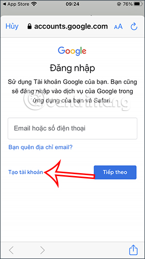 Tạo tài khoản Gmail